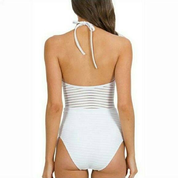 New..White sexy striped woman swimsuit monoki - Picture 3 of 8